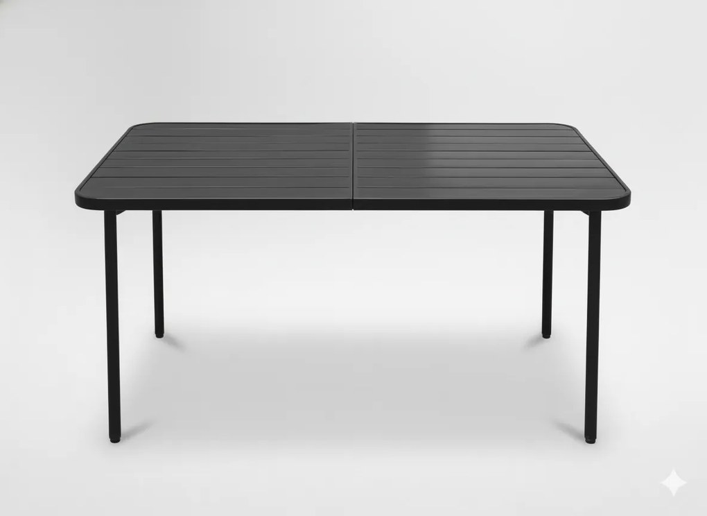 Garden Line PRAVOUHLÝ ZÁHRADNÝ STÔL 140 x 80 x 72 CM TMAVOSIVÁ