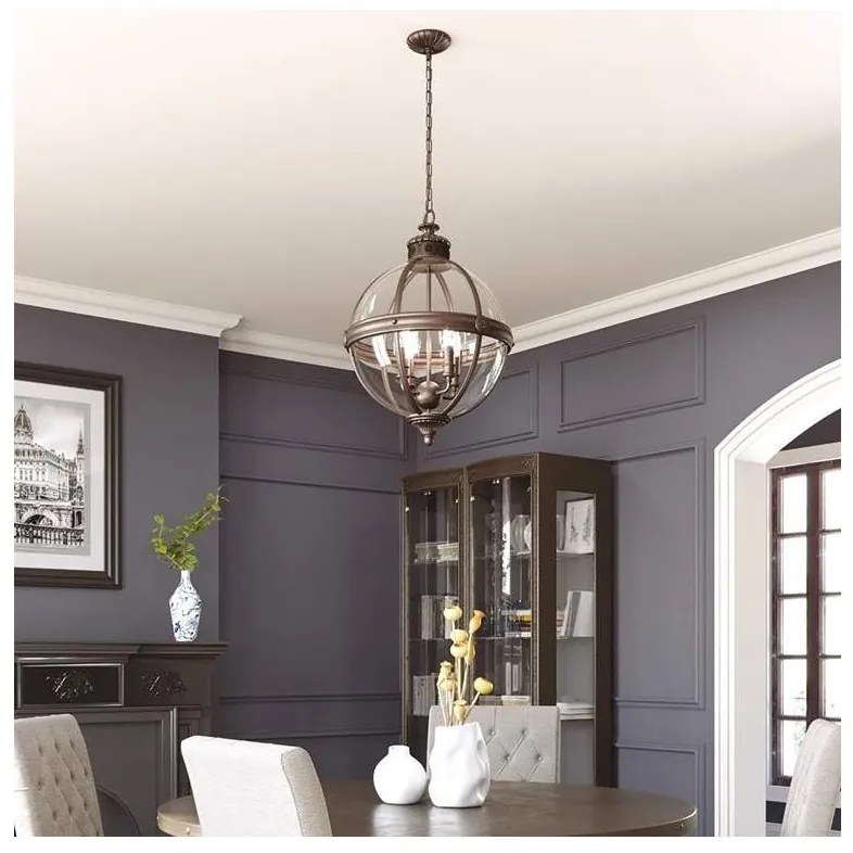 Feiss FE-ADAMS-4P-ANL - Luster na reťazi ADAMS 4xE14/60W/230V bronzová