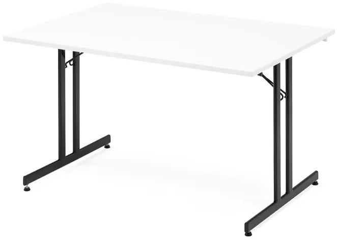Skladací rokovací stôl EMILY, 1200x800 mm, biela/čierna