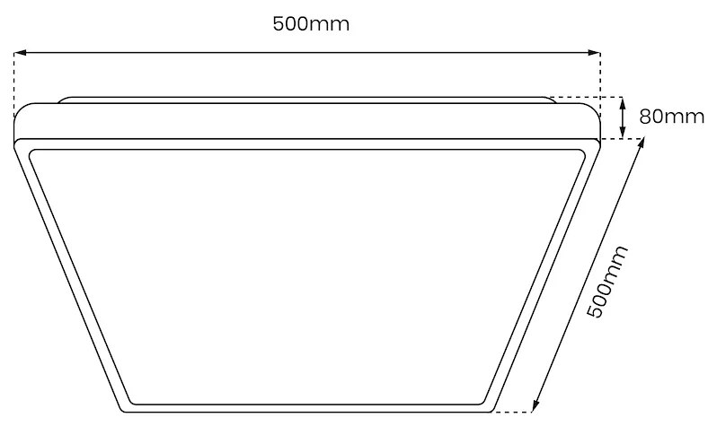 Stropné LED svietidlo Quadro, 1x LED 66w, 3000-6000k, b, s ovládačom