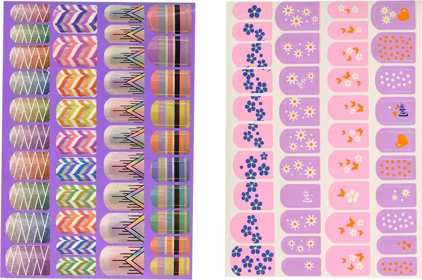 LEAN Toys Veľká sada na maľovanie nechtov Nálepky na nechty Separátory