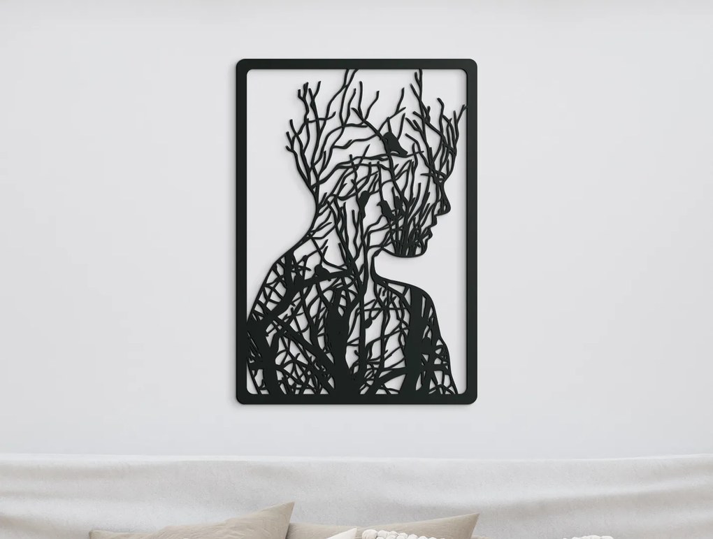 drevko Moderný obraz Žena Rozmer obrazu: 44,5 x 31 cm, Farba dekorácie: Čierna