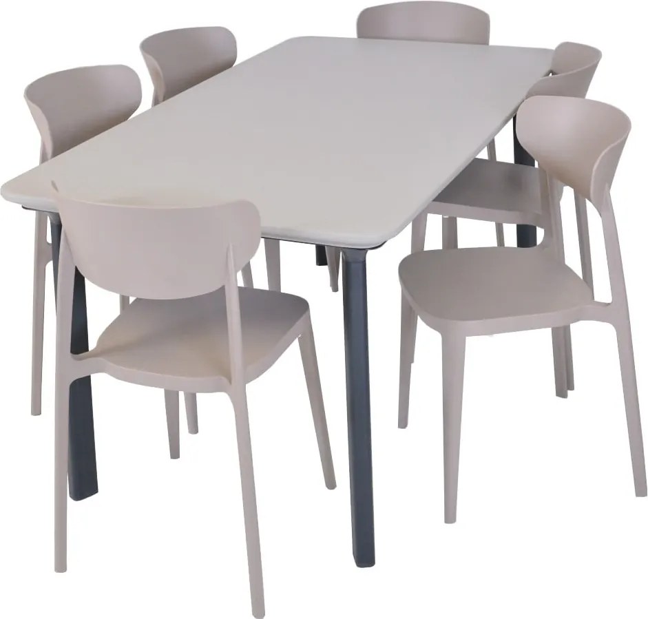 Svetlohnedá plastová záhradná stolička Mare – Rojaplast