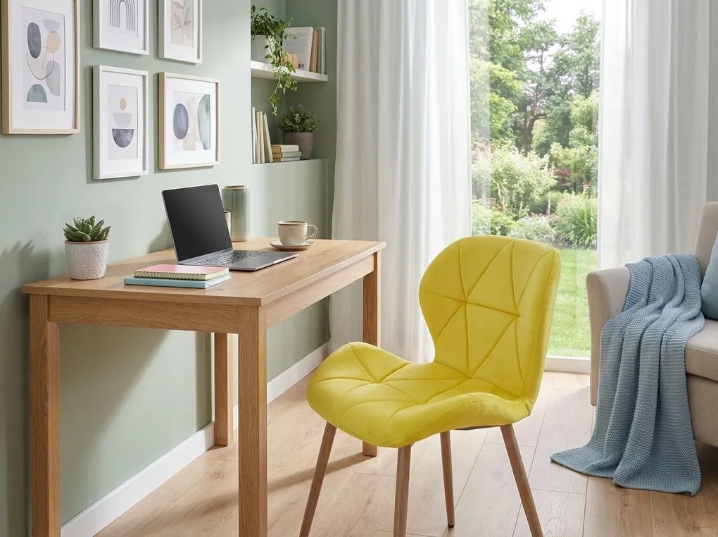 Jedálenská stolička MANGO VELVET, žltá
