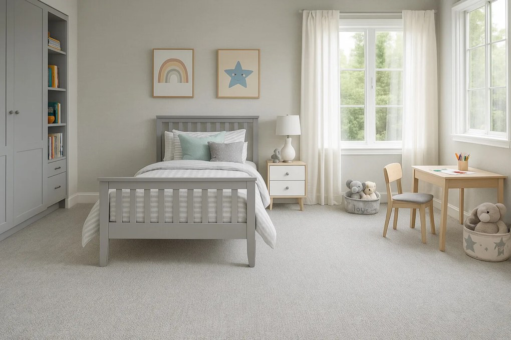 Koberec metráž Ferrara 7741, na mieru, šíře 4m, šedá, filc, detská izba, ITC