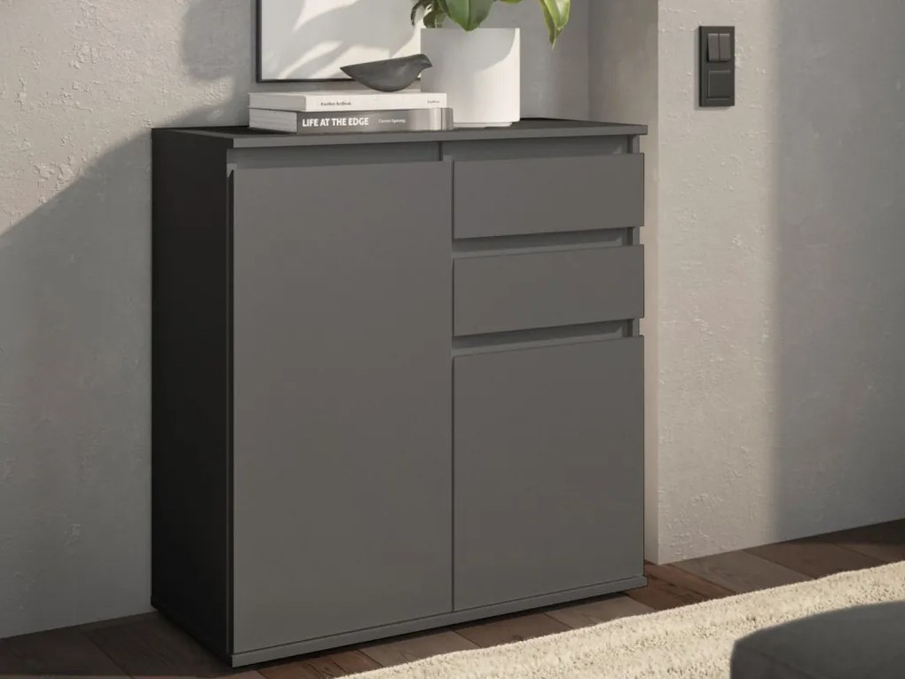 Skrinka s 2 šuplíkmi Brest, 80 cm, antracitová