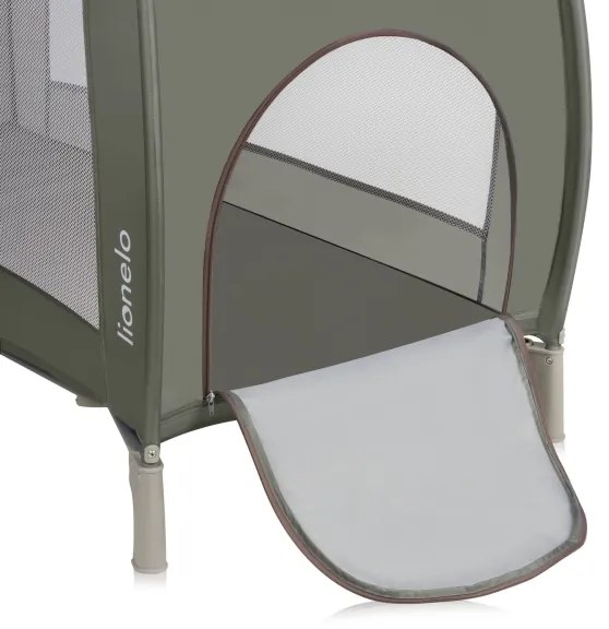 Lionelo - Cestovná postieľka SVEN PLUS béžovo-olivová