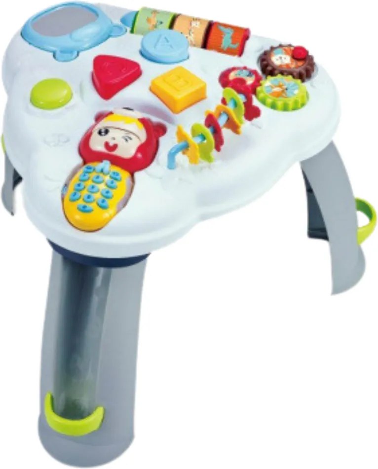 LEAN Toys Interaktívny vzdelávací stolík trojuholník s telefónom, svetlami a zvukmi