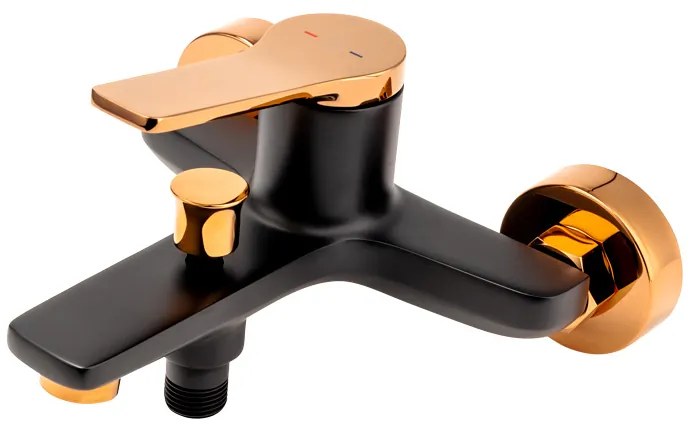 F-Design Seppia, vaňová batéria bez sprchovej sady, ružové zlato lesklá-čierna matná, FD1-SPA-1-25