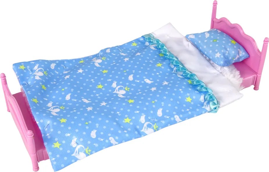 LEAN Toys Súprava nábytku pre bábiky Posteľ Šatníková skriňa Toaletné potreby