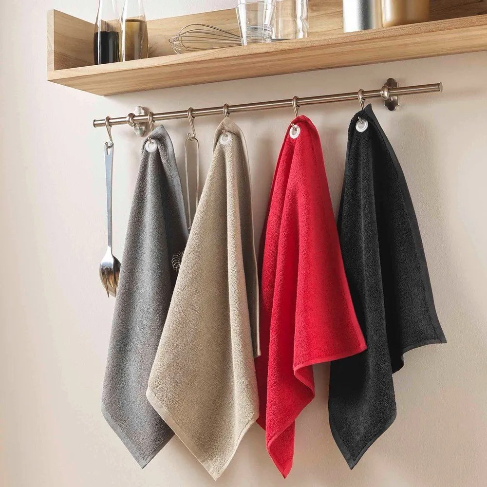 Béžový froté bavlnený uterák 50x50 cm Cuistot – douceur d'intérieur