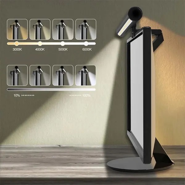 LED Stmievateľné dotykové osvetlenie monitora LED/5W/5V 3000-6000K 42 cm čierna