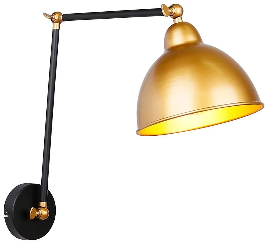 Kovové nástenné svietidlo v čierno-zlatej farbe Truck - Candellux Lighting