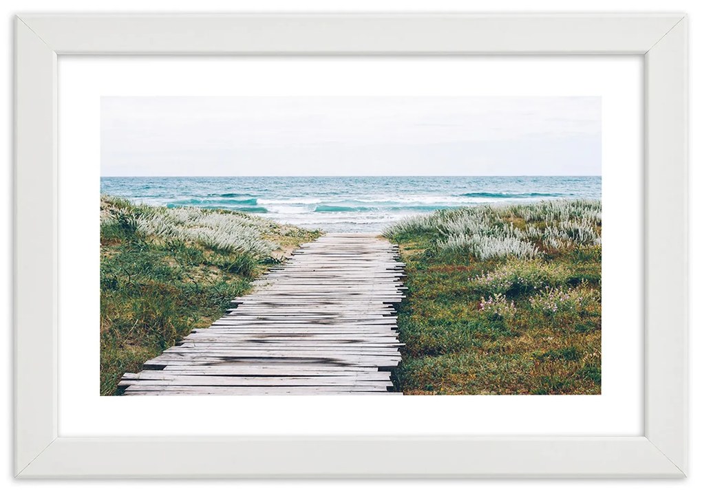 Gario Plagát Drevená cesta k moru Farba rámu: Bez rámu, Rozmery: 60 x 40 cm