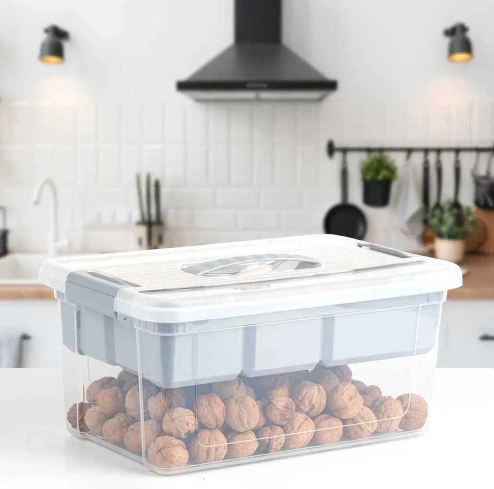 Organizér, úložný box 2v1, multifunkčný, sivý STORMAX - 9l, 35 x 23 x 17 cm