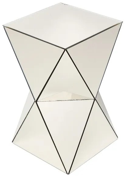 Luxury zrkadlový príručný stolík béžový 32x32 cm
