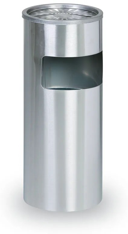 Vonkajší odpadkový kôš s popolníkom "flower", 600 x 250 x 250 mm, nerez matný