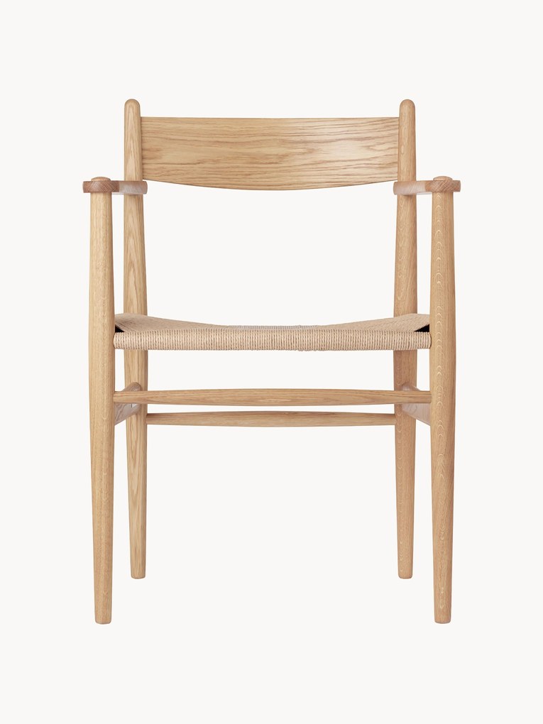 Drevená jedálenská stolička's ručne tkaným sedadlom CH37