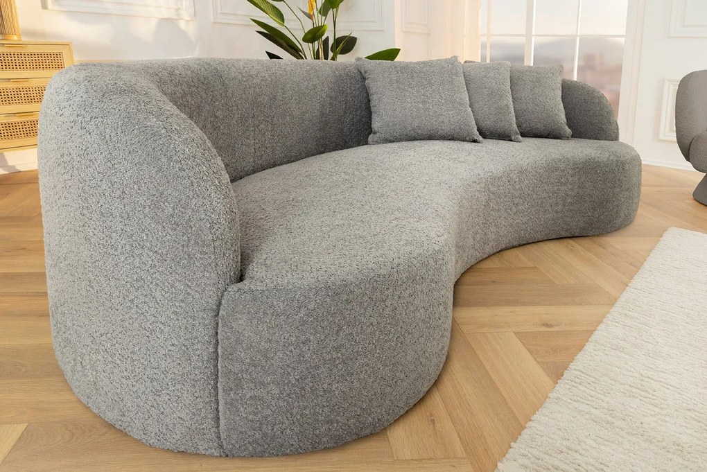 Pohovka ATELIER 230 cm bouclé šedá