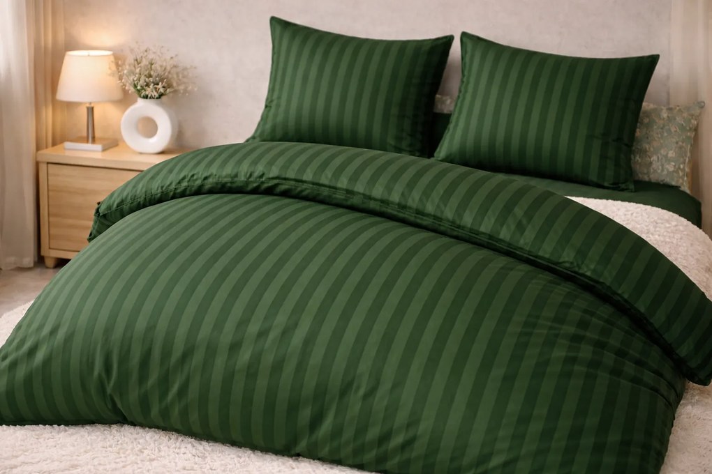 INTERMEDIC SK Hotelové povlečenie damašek zelené 200x220/2x70x90 cm – zips