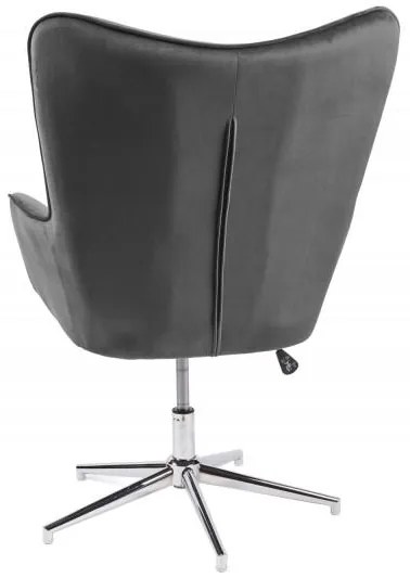 Invicta Interior - Elegantné otočné kreslo MR. LOUNGER výškovo nastaviteľná šedý zamat
