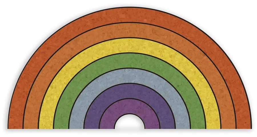 Korková nástenka v tvare dúhy Really Nice Things Rainbow, 70 x 50 cm