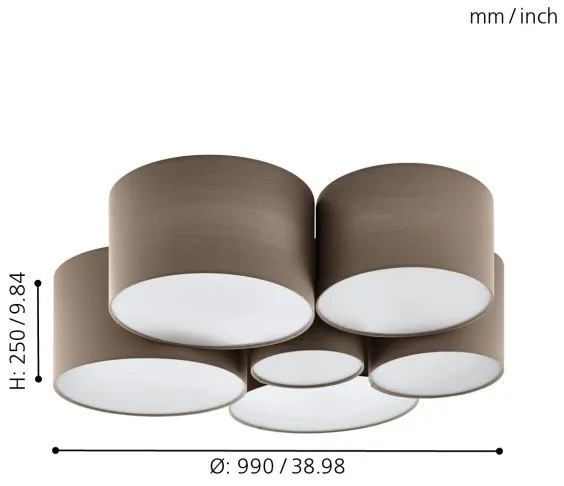 Eglo 98409 - Stropné svietidlo PASTORE 6xE27/40W/230V