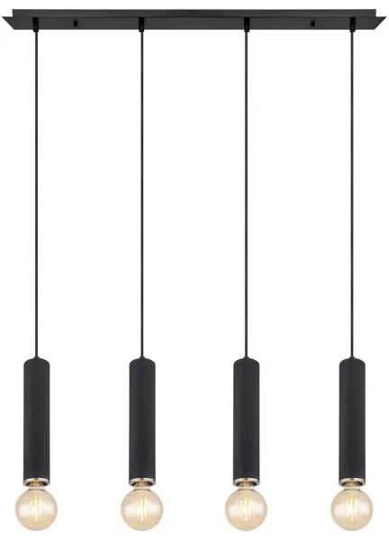 Globo 15499-4H - Luster na lanku MARION 4xE27/60W/230V čierne drevo