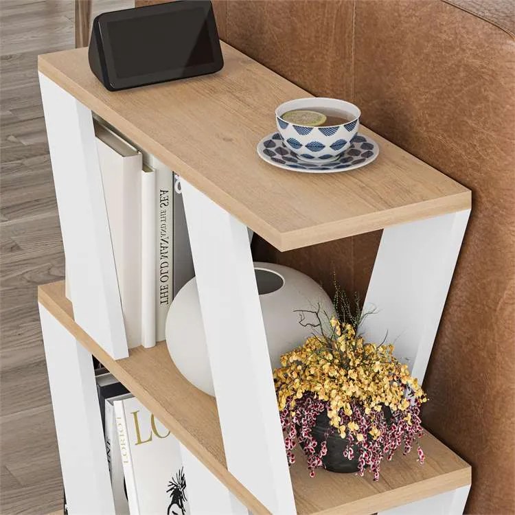 Odkladací stolík Houseland Lazena biely/dub zafírový