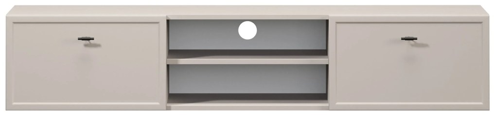 Závesný TV stolík Lorini 150 cm – kašmírová / čierne úchytky T