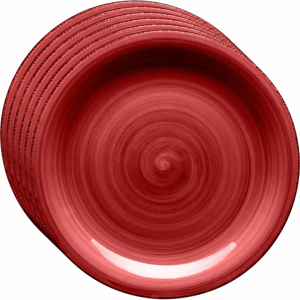 Mäser Súprava 6 dezertných tanierov Bel Tempo, 19,5 cm, červená
