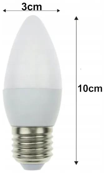 6x LED žiarovka - ecoPLANET - E27 - 10W - sviečka - 880Lm - teplá biela
