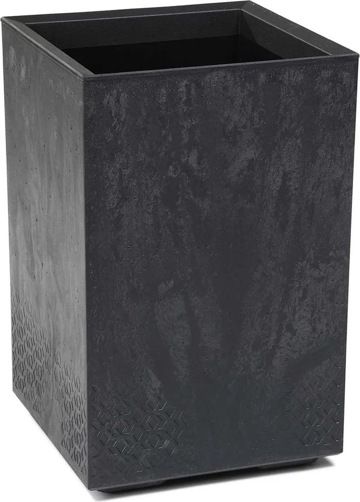 PLASTOVÝ KVETINÁČ NA KOLIESKACH BETONIQUE 60X40X40 CM IMITÁCIA BETÓNU ČIERNA