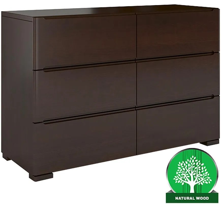 Komoda Drevená borovica 6s Skandica Sparta Palisander