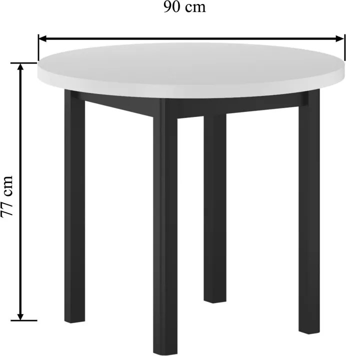 Vintino Jedálenský stôl NOVUS 90 cm – biela / čierna
