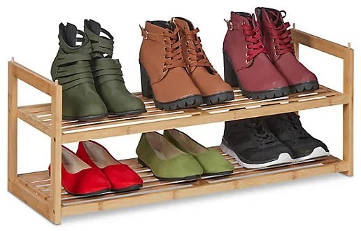 Stohovateľný bambusový stojan na topánky RD5367, 73 cm