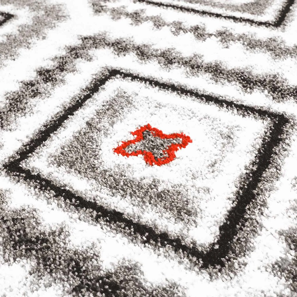 Dekorstudio Moderný koberec MODA SOFT sivo červený 1129 Rozmer koberca: 80x300cm