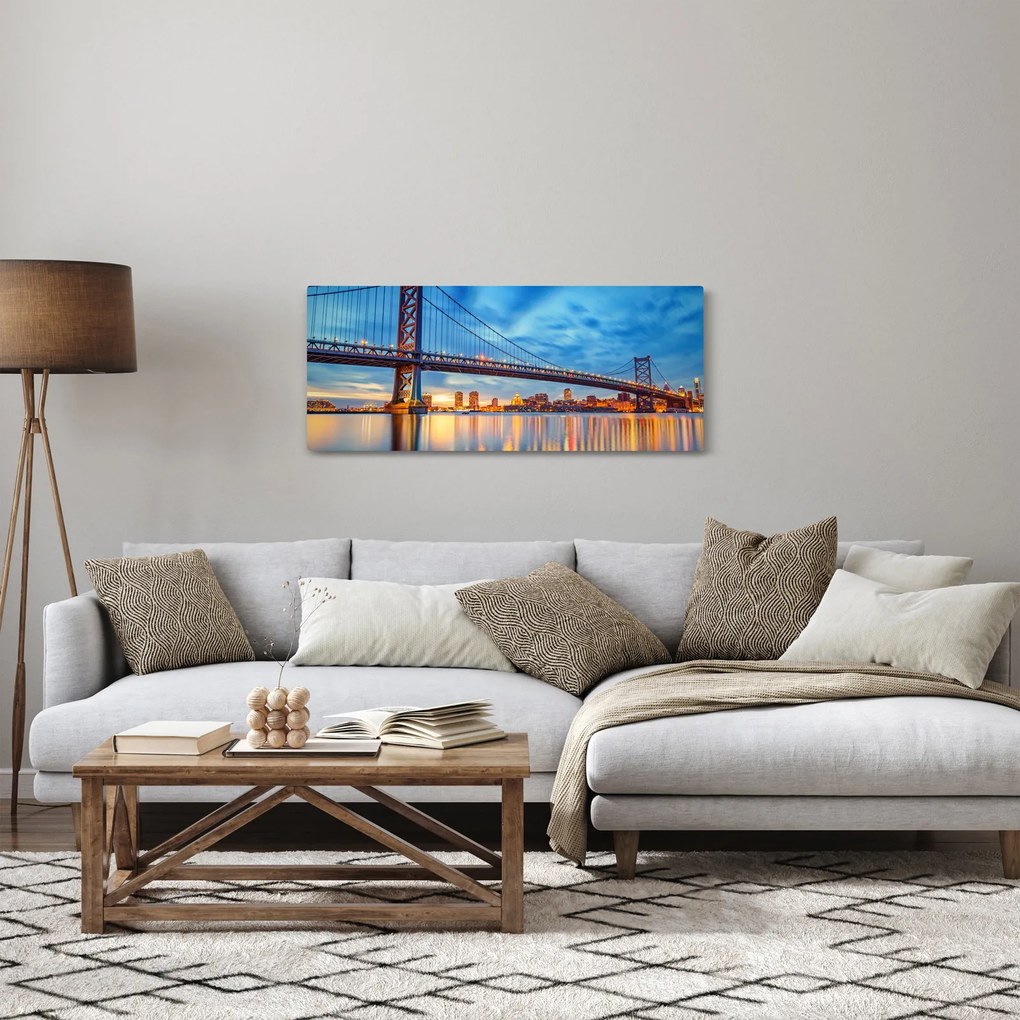 Obraz - Most Benjamina Franklina, Filadelfia (120x50 cm)