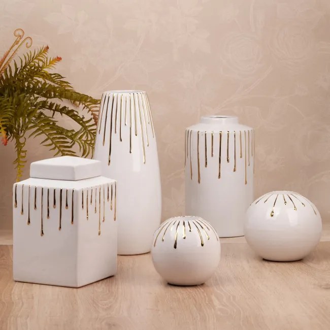 Nádoba LUIS 01 biela / zlatá