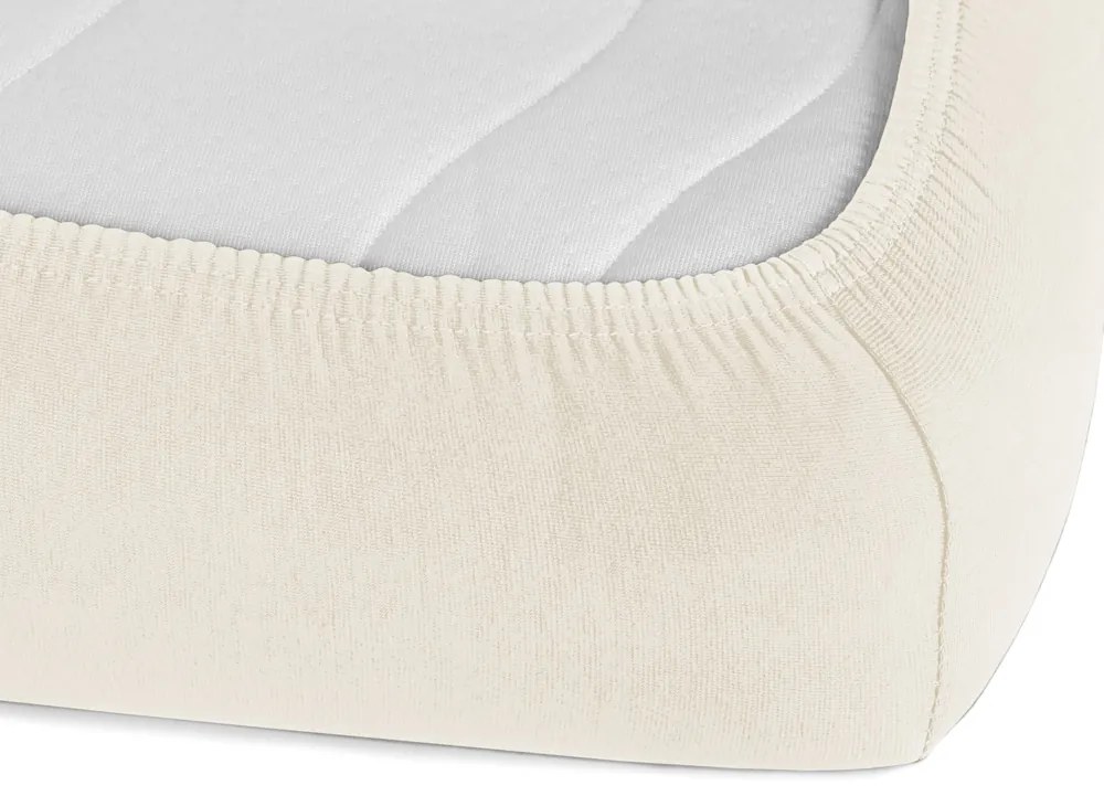 Jersey napínacie prestieradlo JR-002 Smotanové 100 x 200 - výška 20 cm