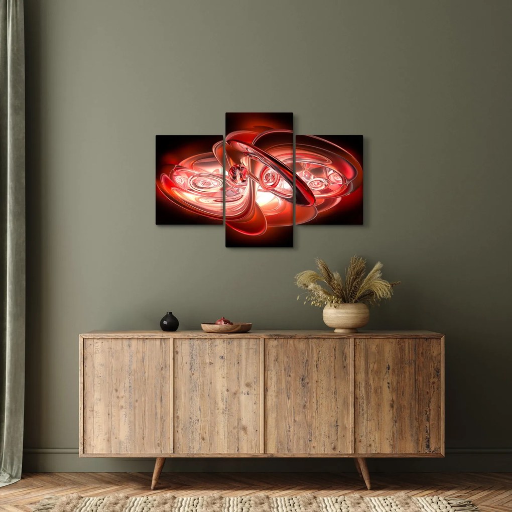 Obraz - červené tvary (90x60 cm)