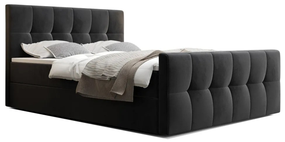 Čalouněná postel boxspring HATAN 2 - monolith 70 / pravá