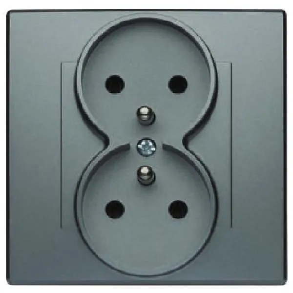 GP-2LZ Dvojitá zásuvka s uzemnením inox