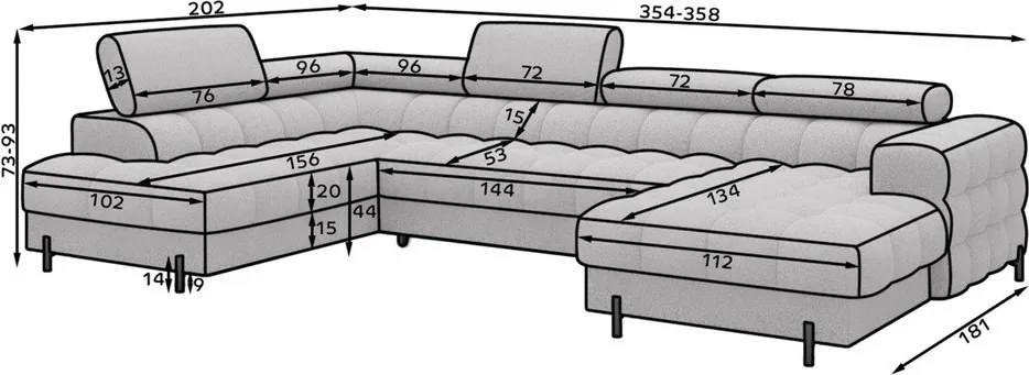 Svetlohnedá zamatová rozkladacia rohová pohovka (ľavý roh/do tvaru "U") Feraria – ELTAP
