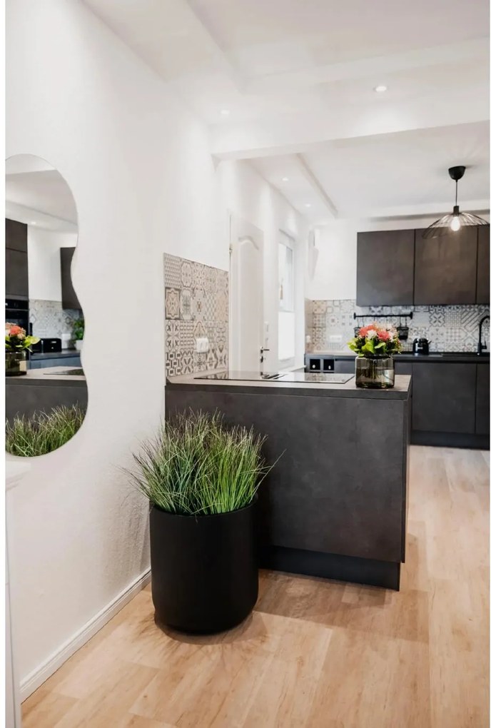 Kvetináč CHICO, sklolaminát, priemer 45 cm, antracit