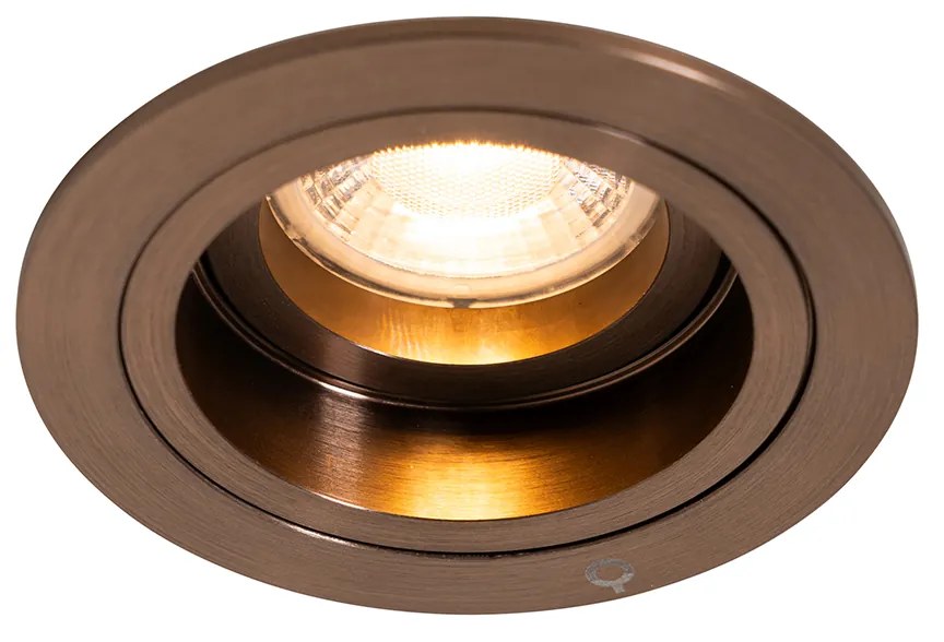 Inteligentné zapustené bodové svietidlo tmavý bronz okrúhle naklápacie a otočné vrátane Wifi GU10 50mm - Chuck