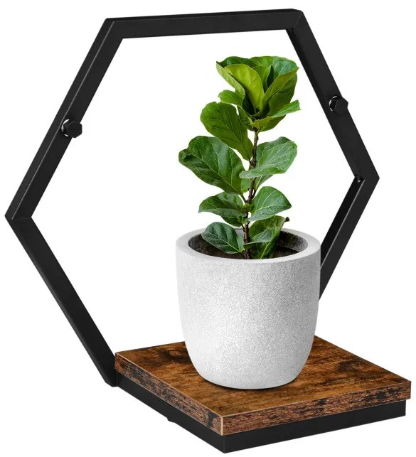 Nástenný stojan na kvety HONUNG RUSTIC Loft čierny