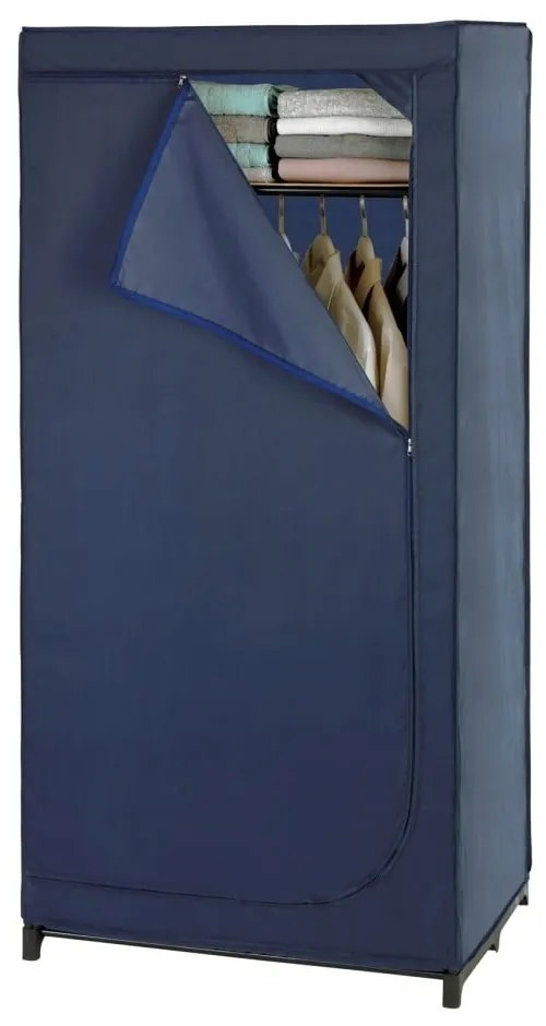 Modrá látková úložná skriňa Wenko Business, 160 x 50 x 90 cm