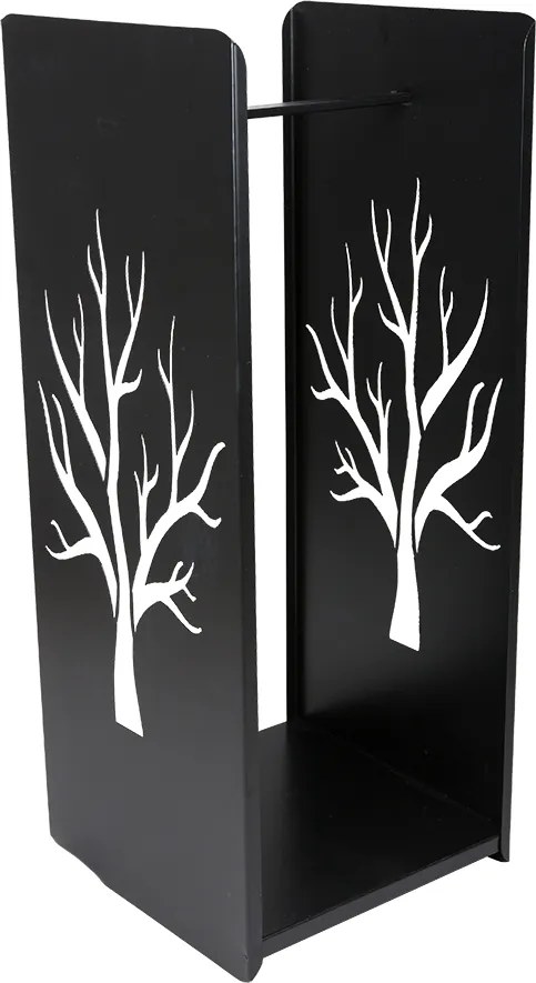 Kovový stojan na drevo Tree, 40x100 cm, čierna