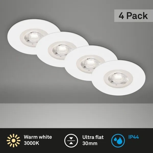 Brilo - SADA 4x LED Kúpeľňové podhľadové svietidlo LED/4,9W/230V IP44 biela